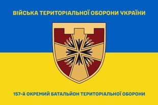 Флаг 157 отдельный батальон территориальной обороны сине-желтый 4.2.2.06.02.v2.03 фото