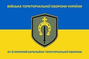 Прапор 67 окремий батальйон територіальної оборони синьо-жовтий 4.2.5.04.06.v2.03 фото