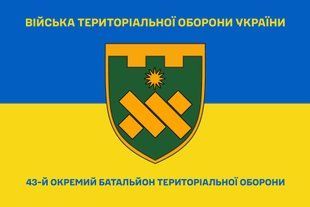 Прапор 43 окремий батальйон спеціального призначення синьо-жовтий 4.2.5.01.01.v2.03 фото