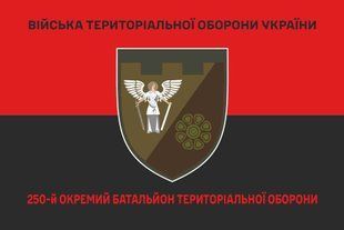 Прапор 250 окремий батальйон ТРО червоно-чорний 4.2.2.02.08.v3.03 фото