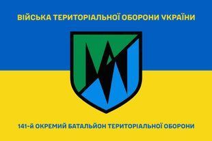 Флаг 141 отдельный батальон территориальной обороны сине-желтый 4.2.2.03.04.v2.03 фото