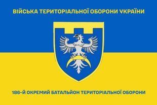 Прапор 186 окремий батальйон територіальної оборони синьо-жовтий 4.2.4.04.02.v2.03 фото