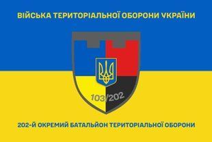 Прапор 202 окремий батальйон територіальної оборони синьо-жовтий 4.2.5.04.07.v2.03 фото