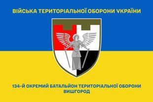 Прапор 134 окремий батальйон територіальної оборони синьо-жовтий 4.2.2.02.03.v2.03 фото