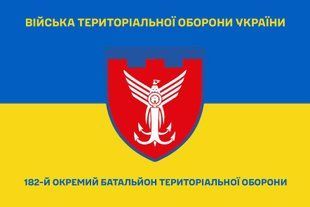 Прапор 182 окремий батальйон територіальної оборони синьо-жовтий 4.2.4.03.03.v2.03 фото
