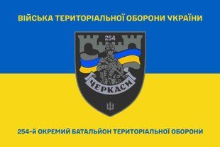 Флаг 254 отдельный батальон территориальной обороны сине-желтый 4.2.2.06.06.v2.03 фото