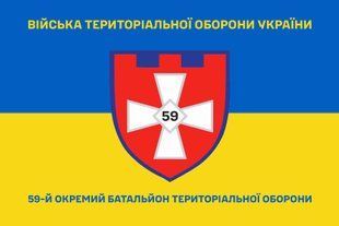 Прапор 59 окремий батальйон територіальної оборони синьо-жовтий 4.2.5.05.03.v2.03 фото
