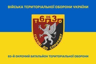 Прапор 63 окремий батальйон територіальної оборони синьо-жовтий 4.2.5.04.02.v2.03 фото