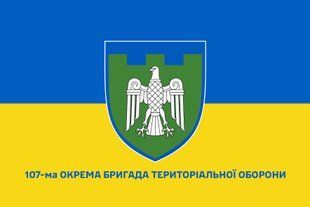 Прапор 107 окрема бригада територіальної оборони синьо-жовтий 4.2.5.08.v2.03 фото