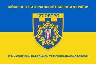 Прапор 127 окремий батальйон територіальної оборони синьо-жовтий 4.2.2.01.02.v2.03 фото