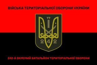 Прапор 242 окремий батальйон ТРО червоно-чорний 4.2.2.08.06.v3.03 фото