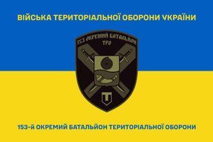 Флаг 153 отдельный батальон территориальной обороны сине-желтый 4.2.2.05.04.v2.03 фото