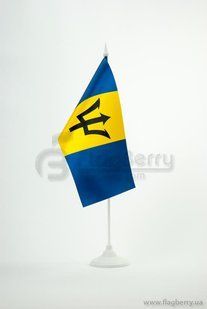 Прапорець Барбадос, 13,5х25 см, атлас щільний,2-х сторонній 2.4.003.02 фото