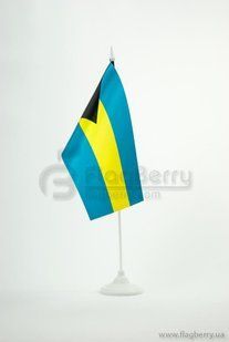Прапорець Багамські острови, 13,5х25 см, атлас щільний,2-х сторонній 2.4.002.02 фото