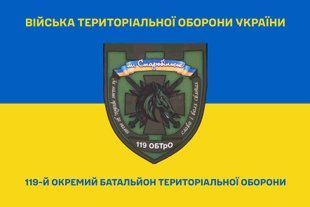 Прапор 119 окремий батальйон територіальної оборони синьо-жовтий 4.2.3.04.02.v2.03 фото