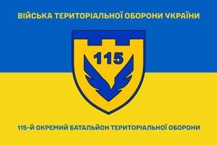 Прапор 115 окремий батальйон територіальної оборони синьо-жовтий 4.2.3.03.03.v2.03 фото