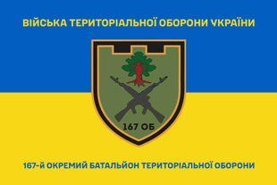 Прапор 167 окремий батальйон територіальної оборони синьо-жовтий 4.2.2.07.06.v2.03 фото