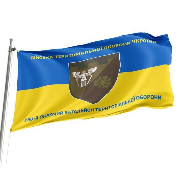 Флаг 250 отдельный батальон территориальной обороны сине-желтый 4.2.2.02.08.v2.03 фото
