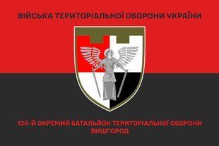 Прапор 134 окремий батальйон територіальної оборони червоно-чорний 4.2.2.02.03.v3.03 фото