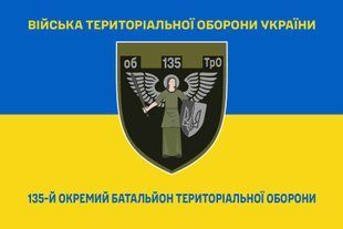 Прапор 135 окремий батальйон територіальної оборони синьо-жовтий 4.2.2.02.04.v2.03 фото