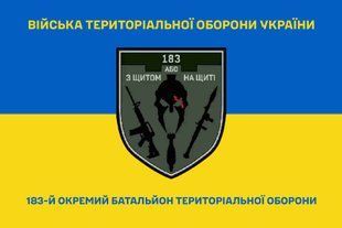 Прапор 183 окремий батальйон територіальної оборони синьо-жовтий 4.2.4.03.04.v2.03 фото