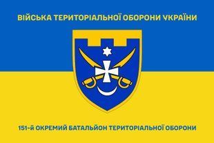 Флаг 151 отдельный батальон территориальной обороны сине-желтый 4.2.2.05.02.v2.03 фото