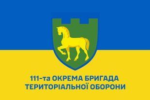 Прапор 111 окрема бригада територіальної оборони синьо-жовтий 4.2.3.04.v2.03 фото