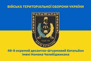 Прапор 48 окремий штурмовий батальйон синьо-жовтий 4.2.4.04.01.v2.03 фото