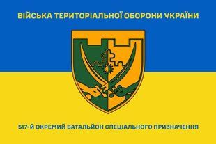 Прапор 517 окремий батальйон спеціального призначення синьо-жовтий 4.2.5.01.04.v2.03 фото