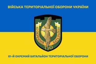 Прапор 61 окремий батальйон територіальної оборони синьо-жовтий 4.2.5.05.05.v2.03 фото