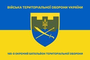 Флаг 165 отдельный батальон территориальной обороны сине-желтый 4.2.2.07.04.v2.03 фото