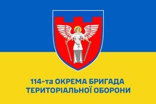 Прапор 114 окрема бригада територіальної оборони синьо-жовтий 4.2.2.02.v2.03 фото