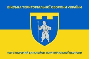 Флаг 160 отдельный батальон территориальной обороны сине-желтый 4.2.2.06.05.v2.03 фото